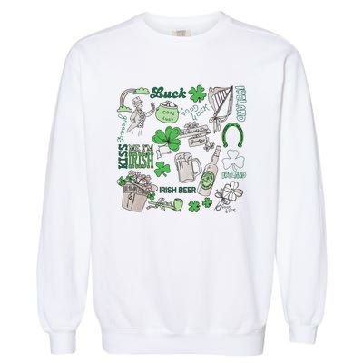 Irish St Patricks Day Love Lip Me I'm Irish Beer Drinking Team Garment-Dyed Sweatshirt