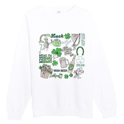 Irish St Patricks Day Love Lip Me I'm Irish Beer Drinking Team Premium Crewneck Sweatshirt