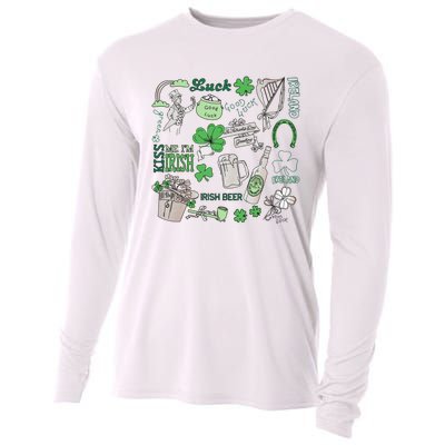 Irish St Patricks Day Love Lip Me I'm Irish Beer Drinking Team Cooling Performance Long Sleeve Crew