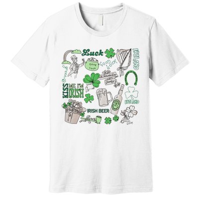 Irish St Patricks Day Love Lip Me I'm Irish Beer Drinking Team Premium T-Shirt