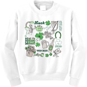 Irish St Patricks Day Love Lip Me I'm Irish Beer Drinking Team Kids Sweatshirt