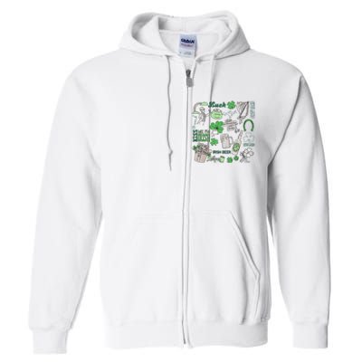 Irish St Patricks Day Love Lip Me I'm Irish Beer Drinking Team Full Zip Hoodie