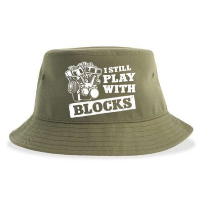 I Still Play With Blocks Car Mechanic Auto Repair Mechanic Gift Sustainable Bucket Hat