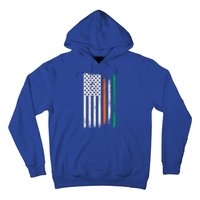 Ireland St Patrick's Day Gift Vintage Irish American Flag Gift Hoodie