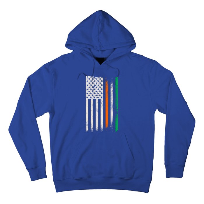 Ireland St Patrick's Day Gift Vintage Irish American Flag Gift Hoodie