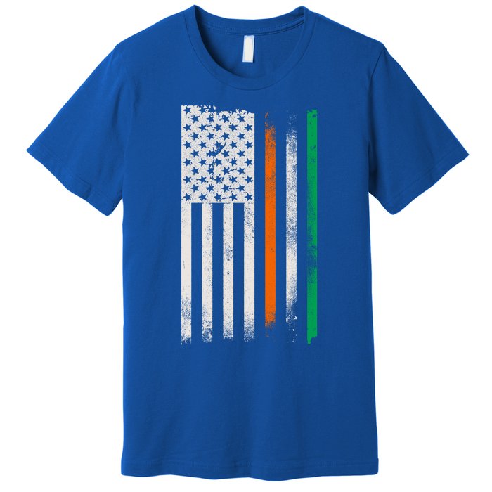 Ireland St Patrick's Day Gift Vintage Irish American Flag Gift Premium T-Shirt