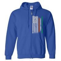 Ireland St Patrick's Day Gift Vintage Irish American Flag Gift Full Zip Hoodie