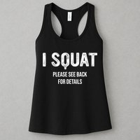 I Squat Please See Back For Details, I Squat Womens Tank Top