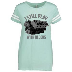 I Still Play With Blocks Racing Maintenance Man Gift Enza Ladies Jersey Football T-Shirt