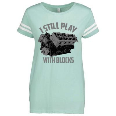 I Still Play With Blocks Racing Maintenance Man Gift Enza Ladies Jersey Football T-Shirt