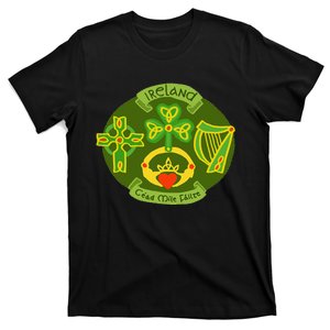 Ireland Saint Patrick's Day Celtic Cross Shamrock Green Gift T-Shirt