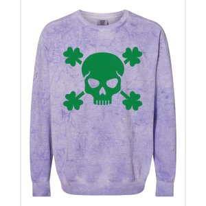 Irish Saint Patricks Day Skull And Crossbones Pirate Colorblast Crewneck Sweatshirt