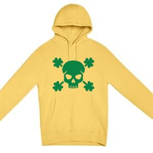 Irish Saint Patricks Day Skull And Crossbones Pirate Premium Pullover Hoodie