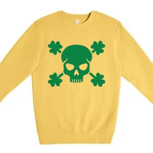 Irish Saint Patricks Day Skull And Crossbones Pirate Premium Crewneck Sweatshirt