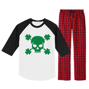 Irish Saint Patricks Day Skull And Crossbones Pirate Raglan Sleeve Pajama Set