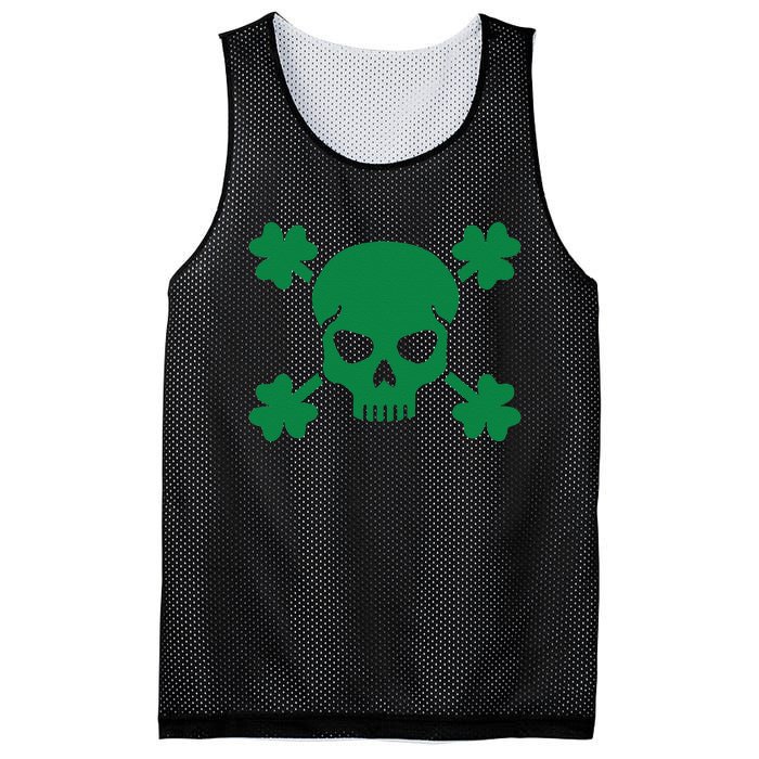 Irish Saint Patricks Day Skull And Crossbones Pirate Mesh Reversible Basketball Jersey Tank