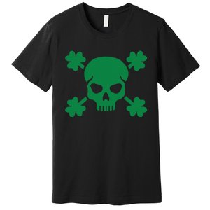 Irish Saint Patricks Day Skull And Crossbones Pirate Premium T-Shirt