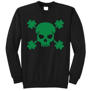 Irish Saint Patricks Day Skull And Crossbones Pirate Tall Sweatshirt