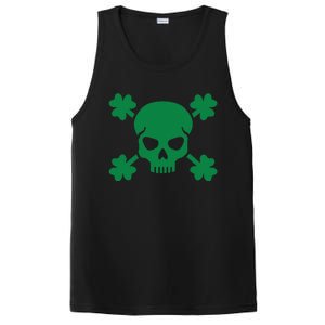 Irish Saint Patricks Day Skull And Crossbones Pirate PosiCharge Competitor Tank