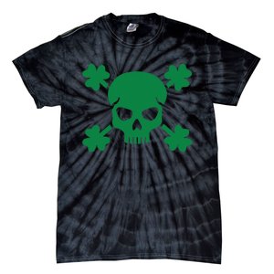 Irish Saint Patricks Day Skull And Crossbones Pirate Tie-Dye T-Shirt