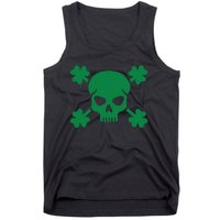 Irish Saint Patricks Day Skull And Crossbones Pirate Tank Top