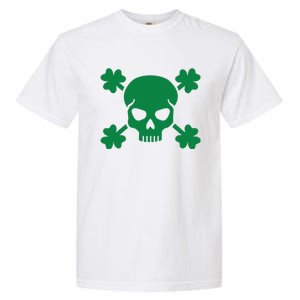 Irish Saint Patricks Day Skull And Crossbones Pirate Garment-Dyed Heavyweight T-Shirt