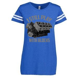 I Still Play With Blocks Racing Maintenance Man Gift Enza Ladies Jersey Football T-Shirt