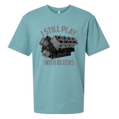 I Still Play With Blocks Racing Maintenance Man Gift Sueded Cloud Jersey T-Shirt