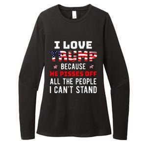 I Stand President Trump American Flag Trump 2024 Womens CVC Long Sleeve Shirt