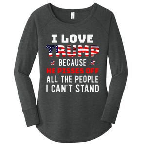 I Stand President Trump American Flag Trump 2024 Women's Perfect Tri Tunic Long Sleeve Shirt