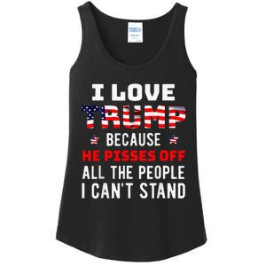 I Stand President Trump American Flag Trump 2024 Ladies Essential Tank