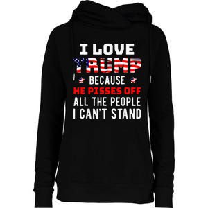 I Stand President Trump American Flag Trump 2024 Womens Funnel Neck Pullover Hood