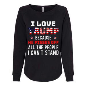 I Stand President Trump American Flag Trump 2024 Womens California Wash Sweatshirt