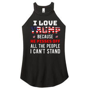 I Stand President Trump American Flag Trump 2024 Women's Perfect Tri Rocker Tank