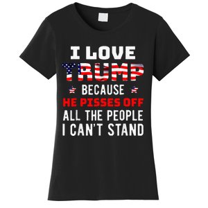 I Stand President Trump American Flag Trump 2024 Women's T-Shirt