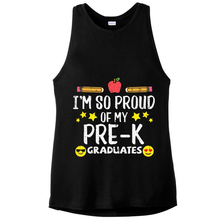 Im So Proud Of My Pre-K Graduates groovy Teacher Ladies PosiCharge Tri-Blend Wicking Tank