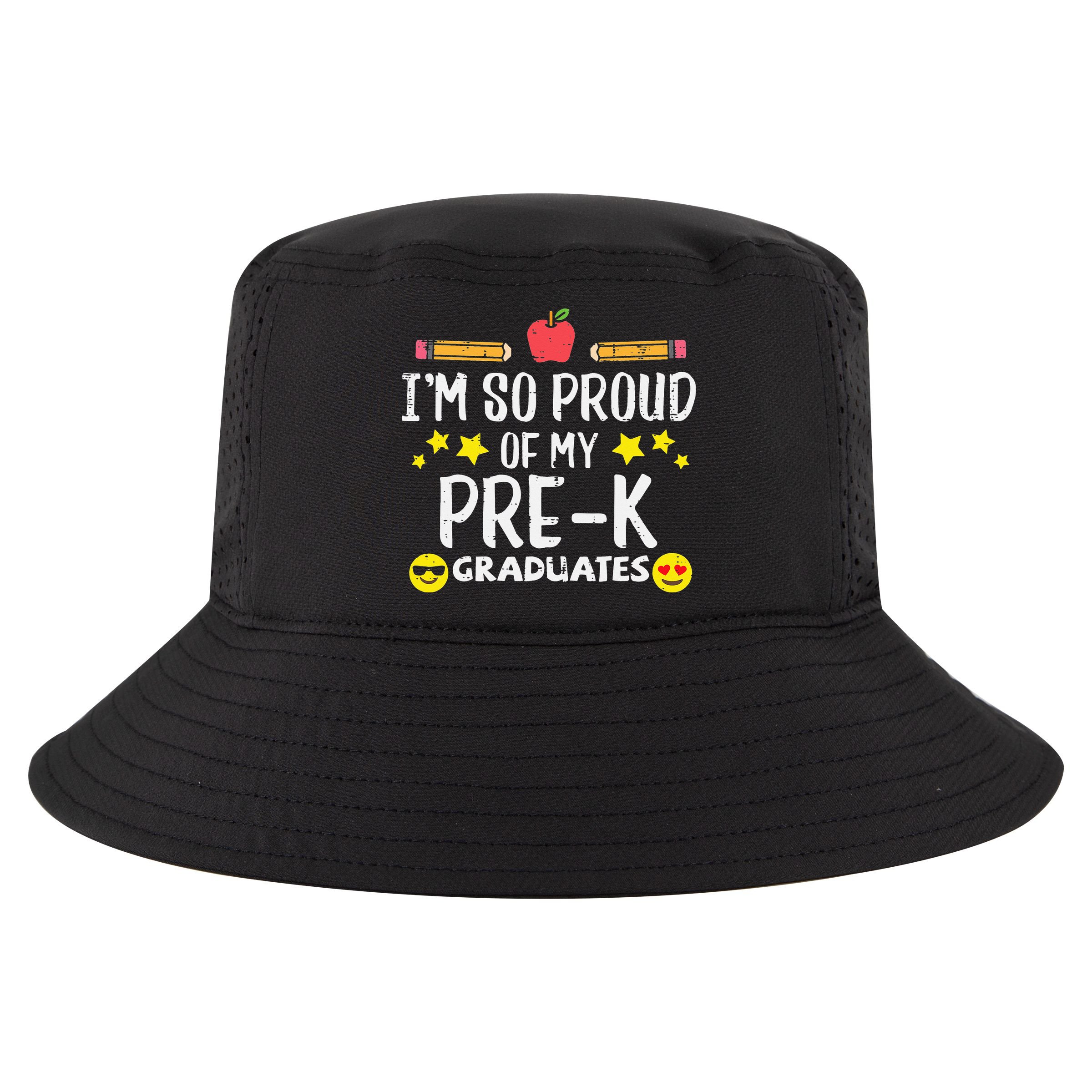 Im So Proud Of My Pre-K Graduates groovy Teacher Cool Comfort Performance Bucket Hat