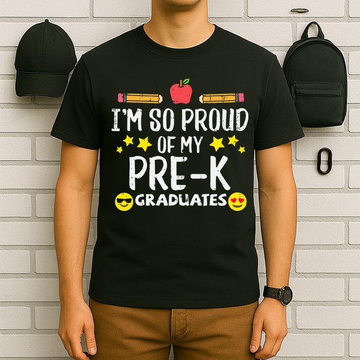 Im So Proud Of My Pre-K Graduates groovy Teacher T-Shirt