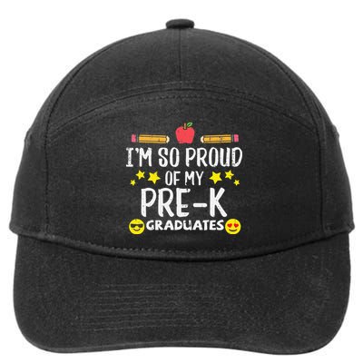 Im So Proud Of My Pre-K Graduates groovy Teacher 7-Panel Snapback Hat