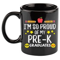 Im So Proud Of My Pre-K Graduates groovy Teacher 11oz C Handle Ceramic Mug