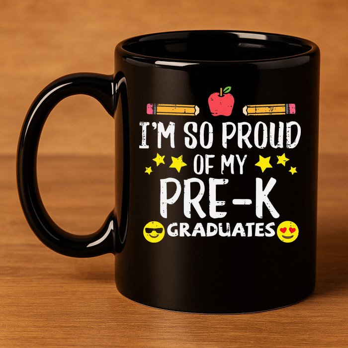 Im So Proud Of My Pre-K Graduates groovy Teacher 11oz C Handle Ceramic Mug