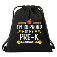 Im So Proud Of My Pre-K Graduates groovy Teacher Drawstring Bag