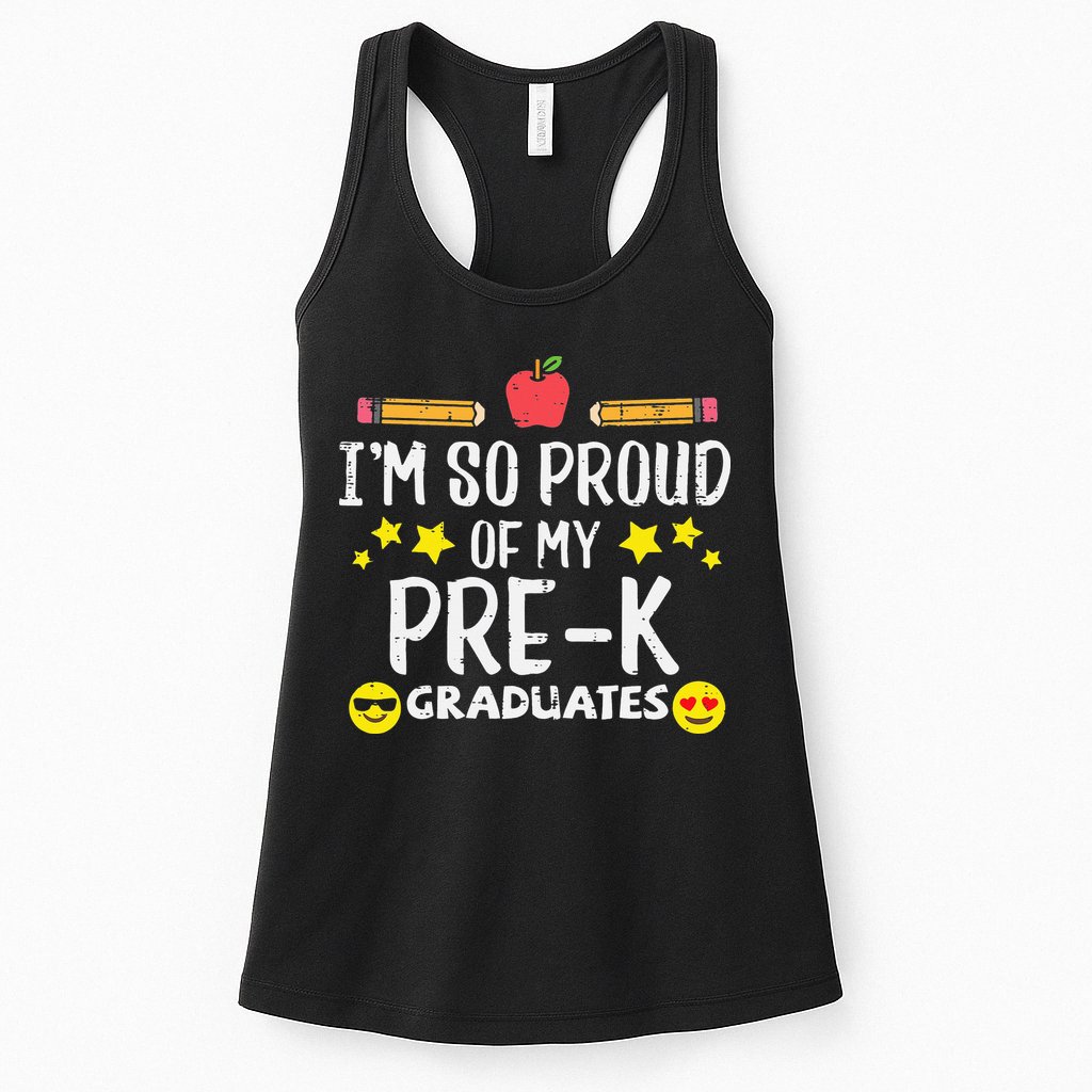 Im So Proud Of My Pre-K Graduates groovy Teacher Womens Tank Top