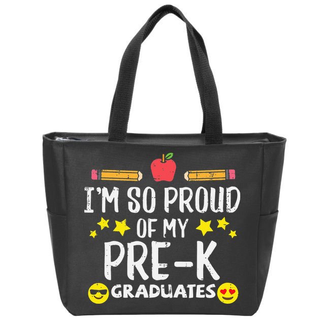 Im So Proud Of My Pre-K Graduates groovy Teacher Zip Tote Bag