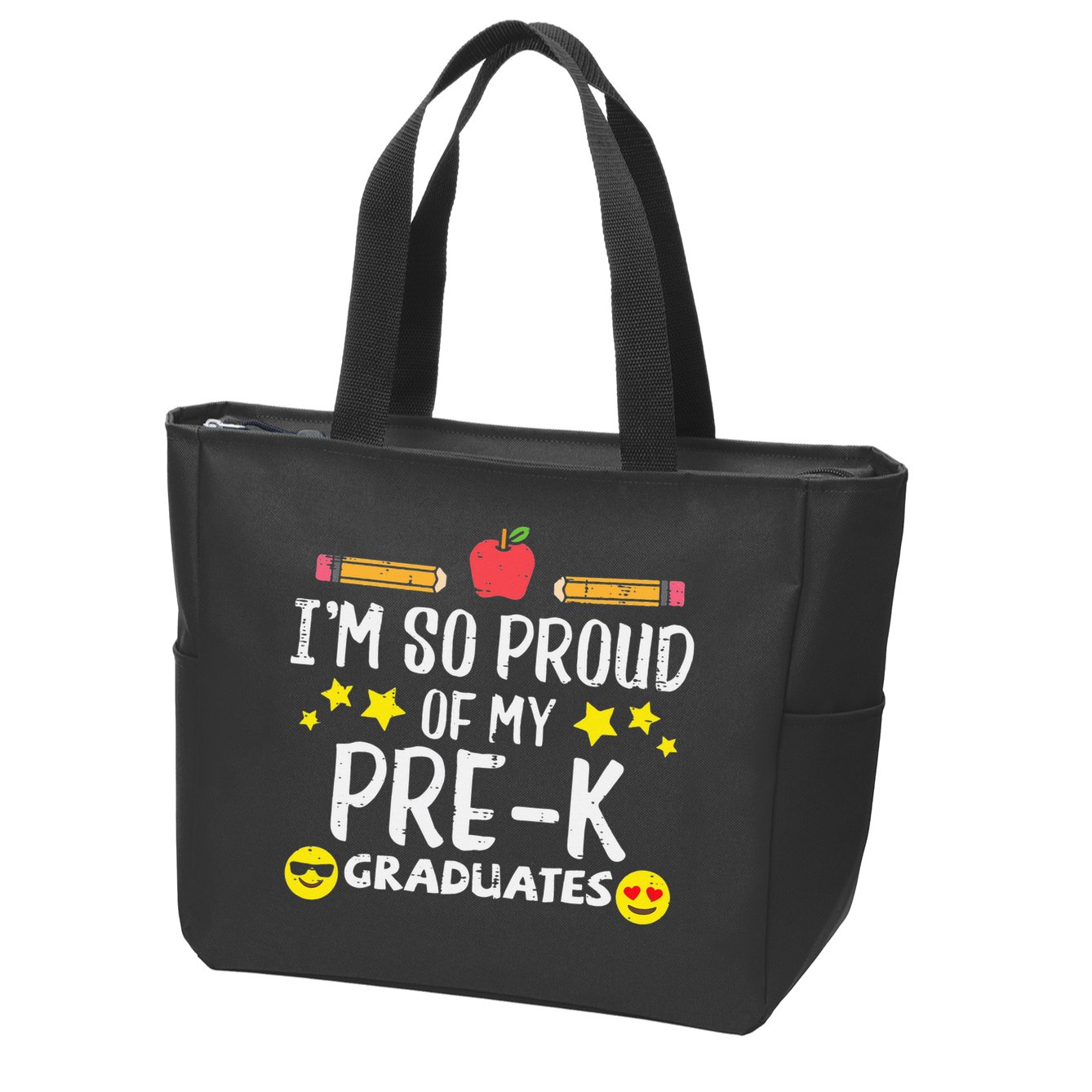 Im So Proud Of My Pre-K Graduates groovy Teacher Zip Tote Bag
