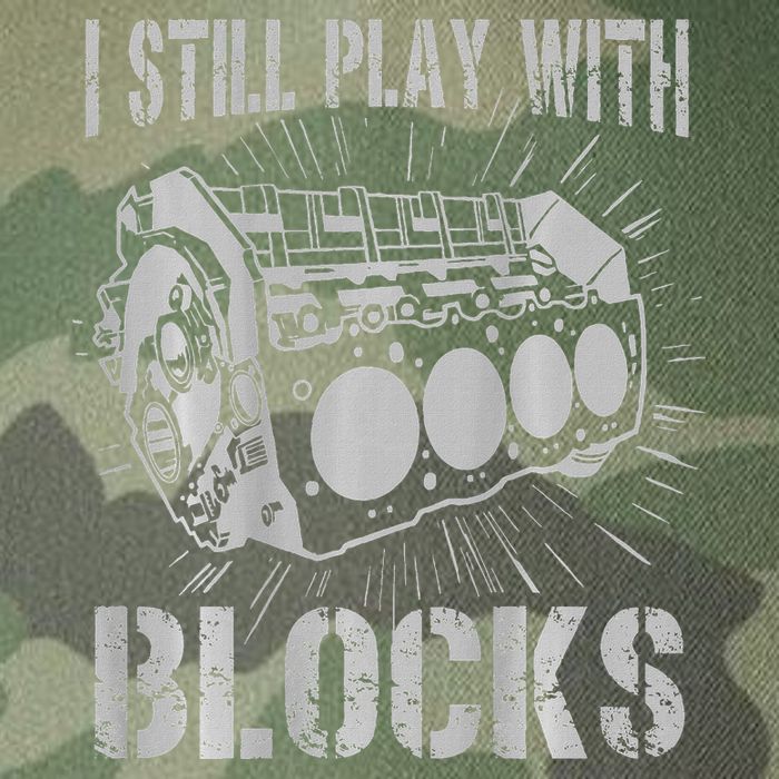 I Still Play With Blocks Funny Car Mechanic Car Engine Legacy Tie Dye Trucker Hat