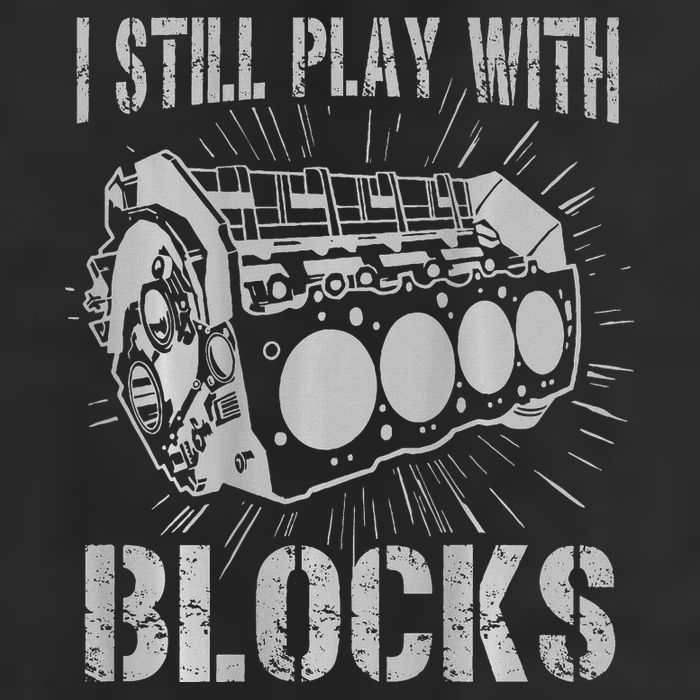I Still Play With Blocks Funny Car Mechanic Car Engine 7 Panel Mesh Trucker Snapback Hat