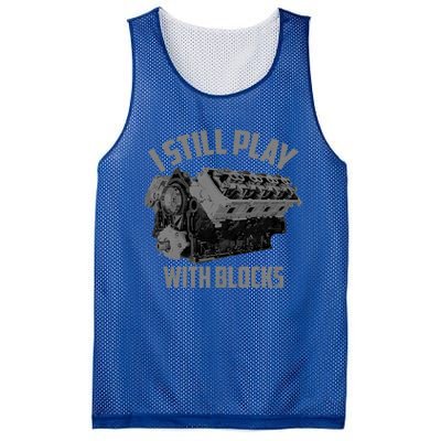 I Still Play With Blocks Racing | Maintenance Man Gift Mesh Reversible Basketball Jersey Tank