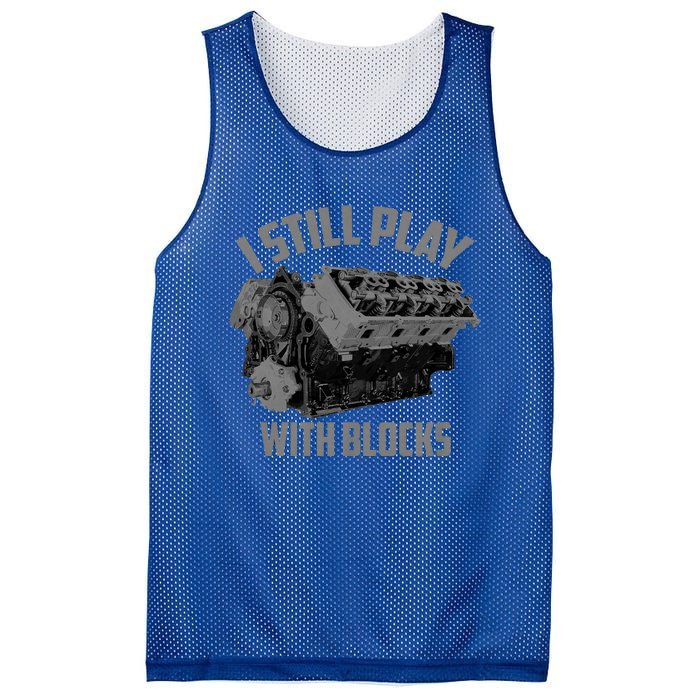 I Still Play With Blocks Racing | Maintenance Man Gift Mesh Reversible Basketball Jersey Tank