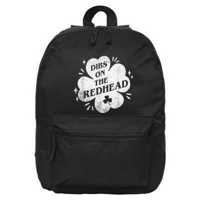 Irish St Patricks Day Shamrock Dibs On The Redhead Funny 16 in Basic Backpack